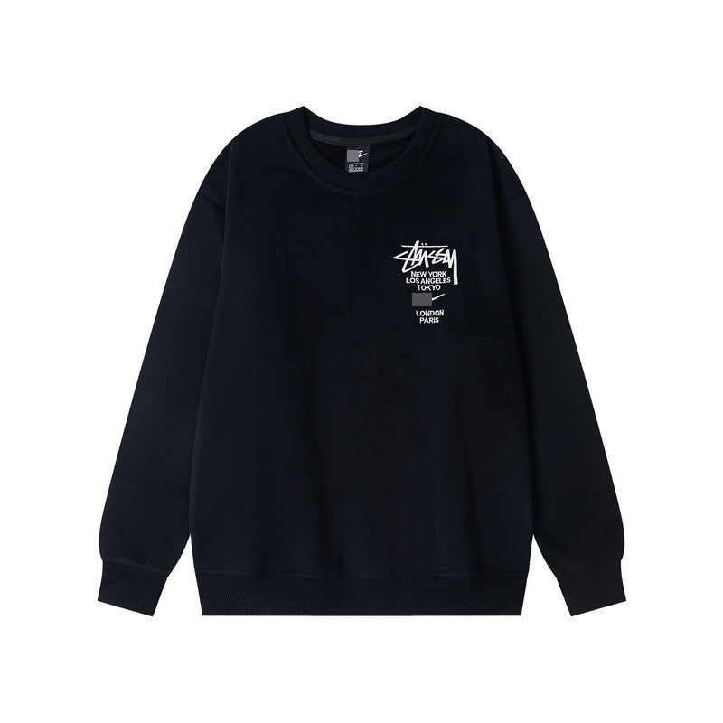 GMstuxN Letter Collaboration Hoodie Classic Letter Embroidery Hooded Sweatshirt Heavyweight Casual Jacket for Men