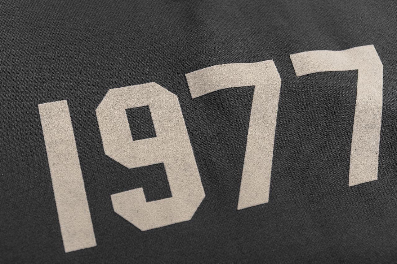 2025 New FOG 1977 Flocked Print Digital High Street European and American Style Sweatshirt Loose Casual Pants Unisex Set