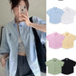Trendy Brand Am* Small Heart Embroidered Shirt Casual Loose Fit Unisex Couple Style Amy Cotton Long Sleeve Top
