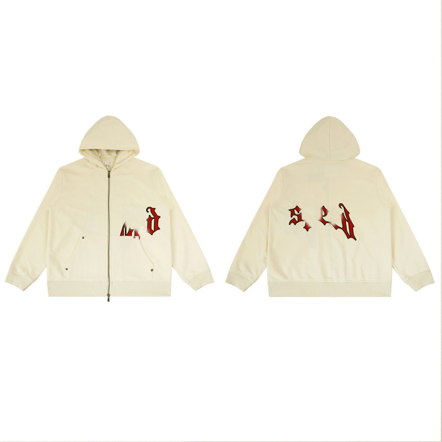 GMabcd Casual Set God-peed Patch Letter Cardigan Hoodie High Street Men's Casual Sweatshirt Sweatpants