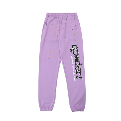 Sp55der High Quality Spider Web Foam Letter Loose Men's and Women's Suits Pants