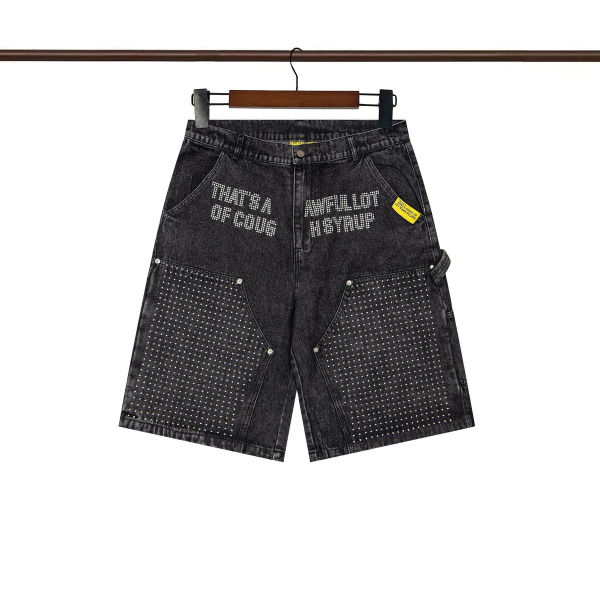 That's A Awful Lot of Cough Syrup Rhinestone Washed Denim Streetwear Pants