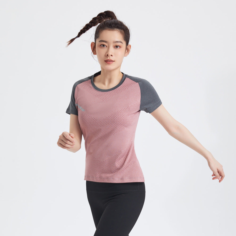 Unisex Breathable Lightweight Gym Short Sleeve Quick-Dry Top Fitness Sports Wear Ice Silk T-Shirt Stretch Short Sleeve