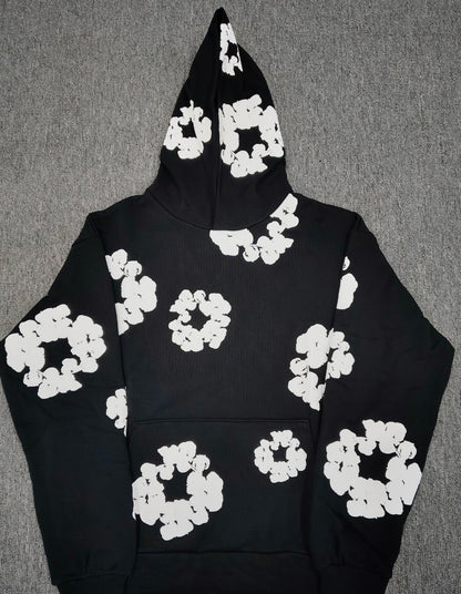 [High Quality Version] All Cotton Denim Tears Hoodie Kapok Hoodie American High Street Trendy Sweatshirt