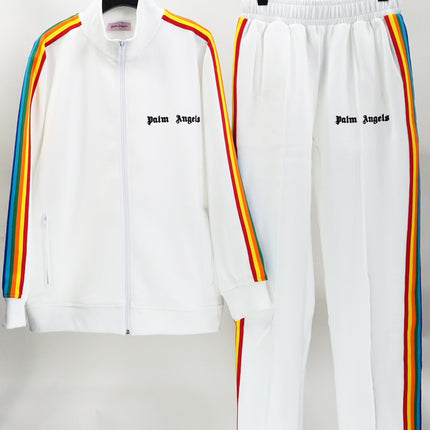 24SS Retro Trend Angel Color Block Embroidered Casual Jacket Top Jacket Set Long Pants Sweatshirt Trend