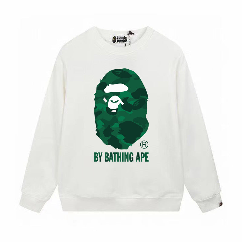 GMabcd Terry Sweatshirt for Men, Autumn and Winter Long Sleeve Letter Print Loose Round Neck Pullover Casual Top Trendy