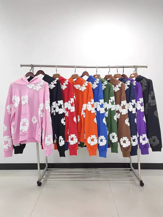 [High Quality Version] All Cotton Denim Tears Hoodie Kapok Hoodie American High Street Trendy Sweatshirt