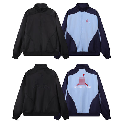 Gmabcd-sup Hoodie Collaboration Joe Loose Fit Autumn Winter Fleece Zipper Jacket Street Fashion Patchwork Hooded Sweatshirt