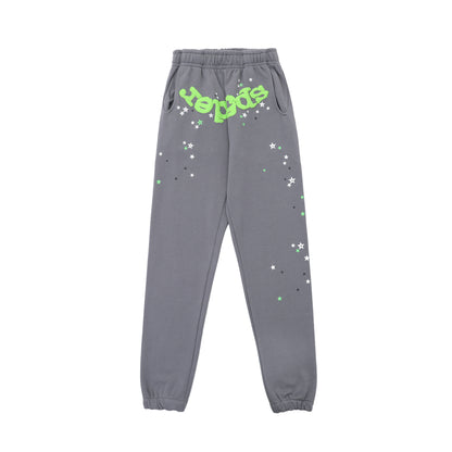 Sp55der High Quality Spider Web Foam Letter Loose Men's and Women's Suits Pants