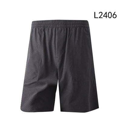 Lulu Men's Shorts Summer Business Casual Five-Point Pants Commuter Workwear Simple Men's Pants Comfortable Hiking Shorts