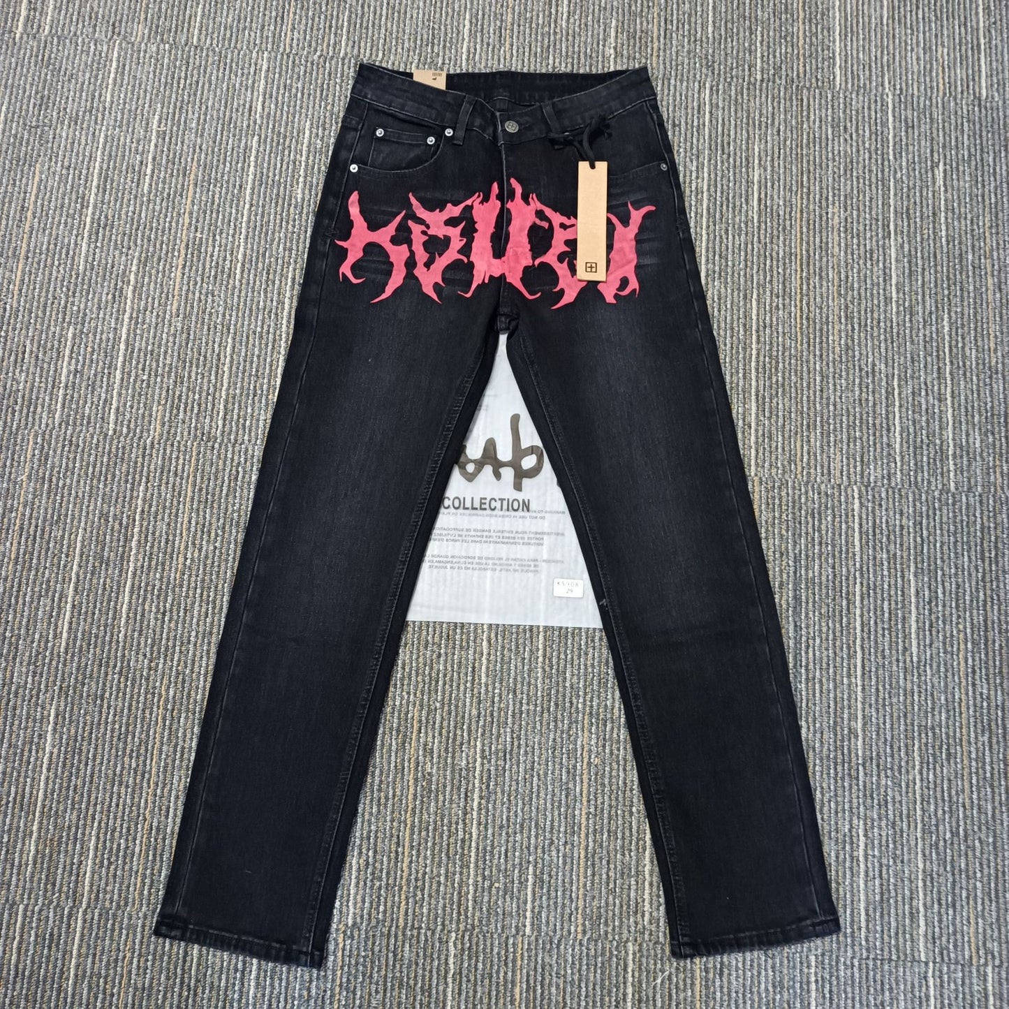 Men's KSB Jeans Straight Leg Ripped Stretch American High Street Casual Men's Jeans