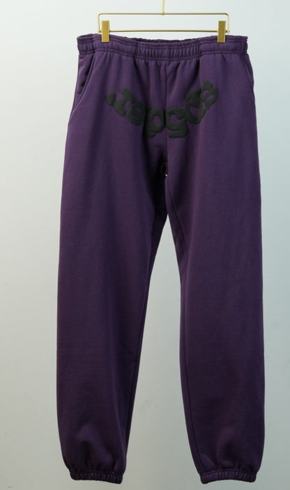 [Fleece Lined]Young Thug American Style Brand Sp5DER 555555 Spider Web Foam Print Casual Unisex Sweatpants