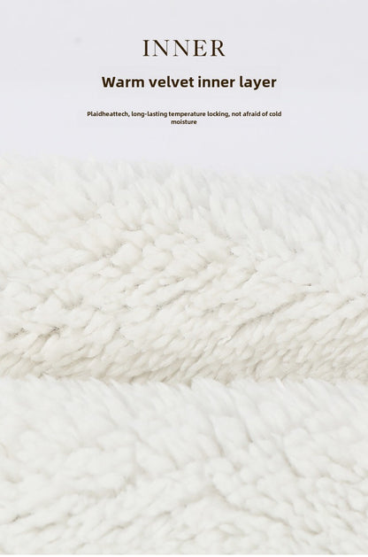 Winter Double Layer Fleece-lined Thickened Knitted Hat Women's Solid Color Wool Warm Windproof Earflaps Slipover Flanging Woolen Cap