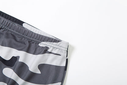 2025 Autumn Women's New Fashion Hooded Camouflage Print Long Sleeve Sports Trendy Slim Fit Long Pants Two-Piece Set