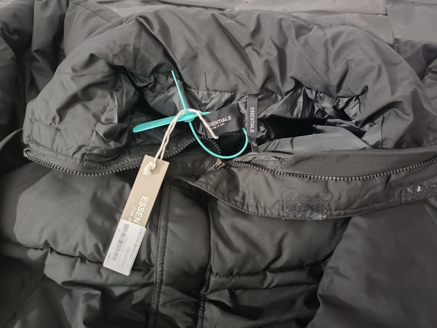 GmabcdFEAR OF GOD Double Stitch ESSENTIALS Solid Color Thickened Cotton Jacket Pure Black