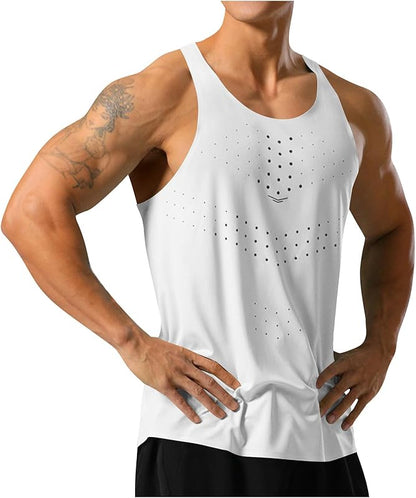 Tank Tops for Mens Summer Mesh Sleeveless Shirts Workout Bodybuilding Muscle T Shirt Basic Running Athletic Tees