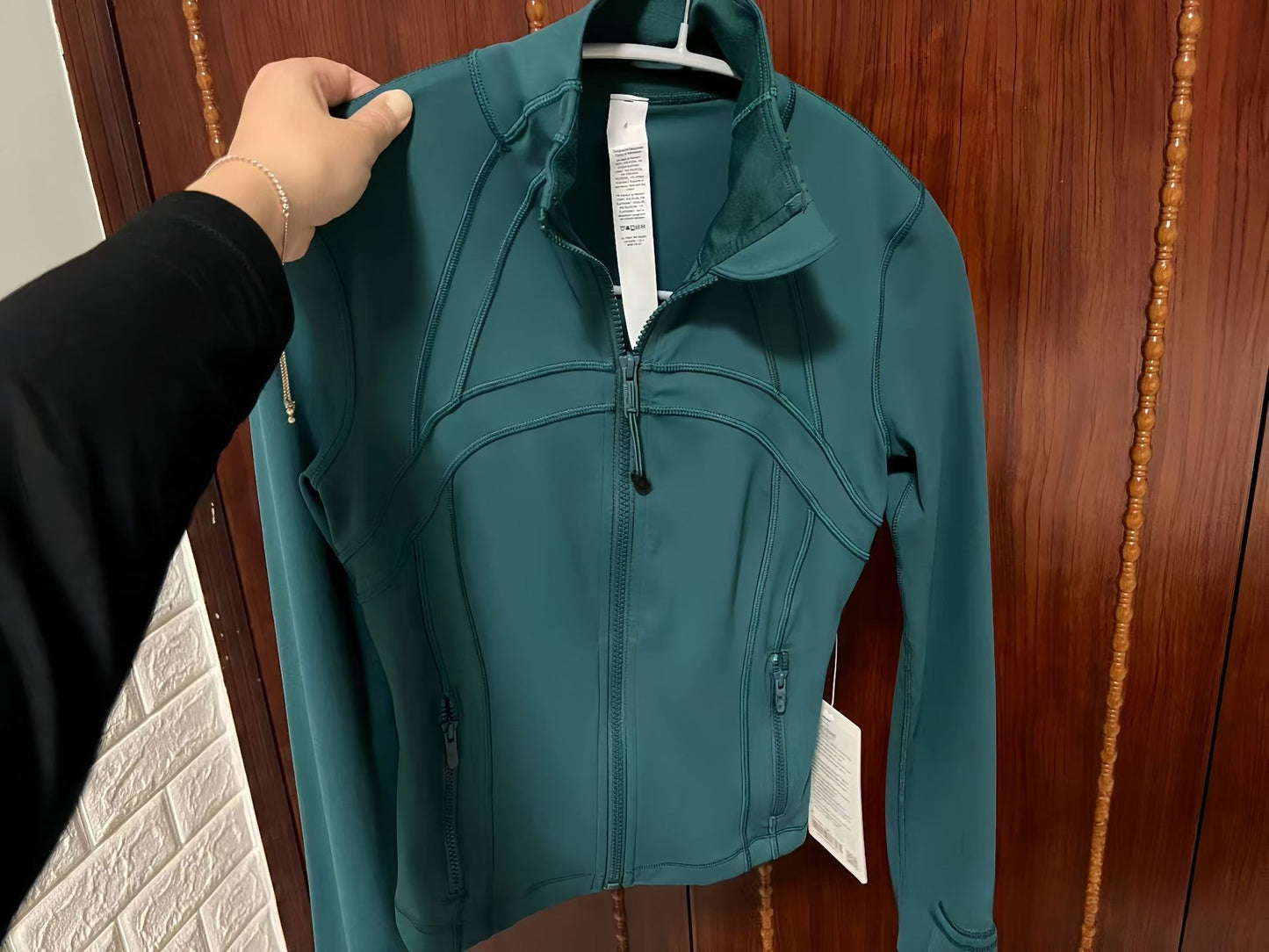 Lulu Short Define Same Style Yoga Jacket Spring Summer Stand Collar Women's Jacket Stretch Slim Fit Sports Fitness Long Sleeve Top