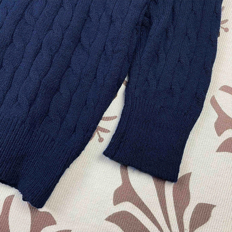 RL Sweater Women Embroidered Round Neck Knitwear Men Autumn Winter Warm Cable Couple