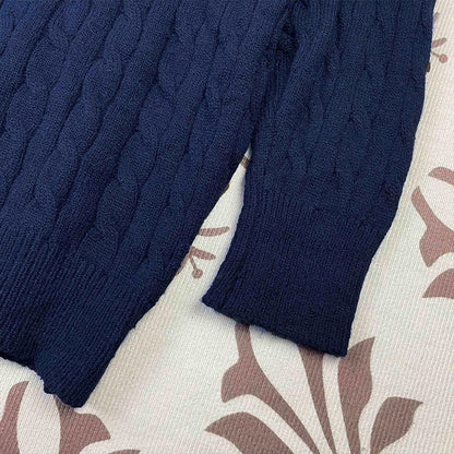 RL Sweater Women Embroidered Round Neck Knitwear Men Autumn Winter Warm Cable Couple