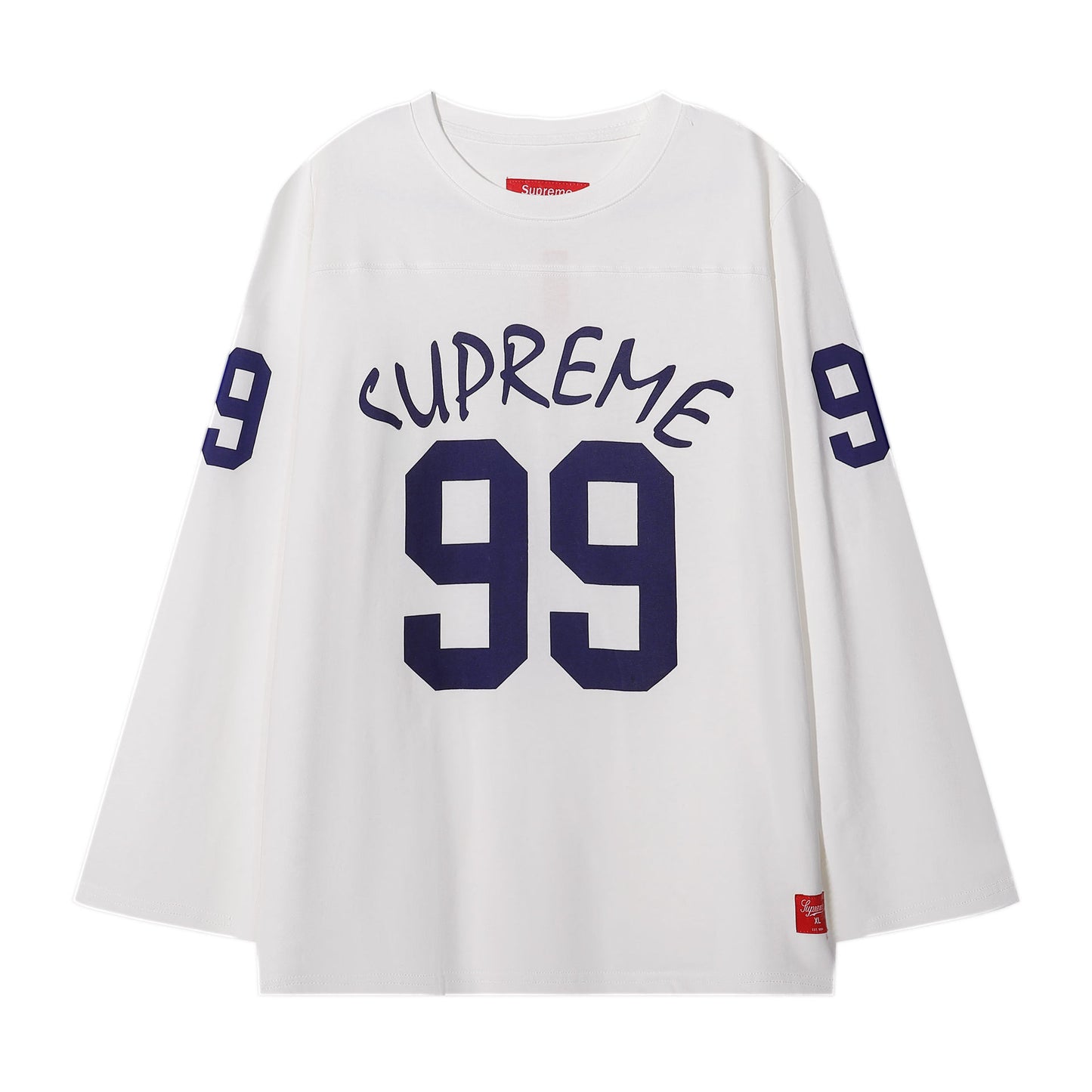 ss25supreme Crew Neck Short Sleeve American Style Trendy Classic Football Shirt Patchwork Ribbed High Street Top T-Shirt Unisex