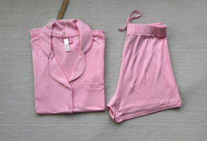 Skim Kardashian Style Spring Summer Thin Modal Short Sleeve Shorts Pajamas Soft Comfortable Homewear Set