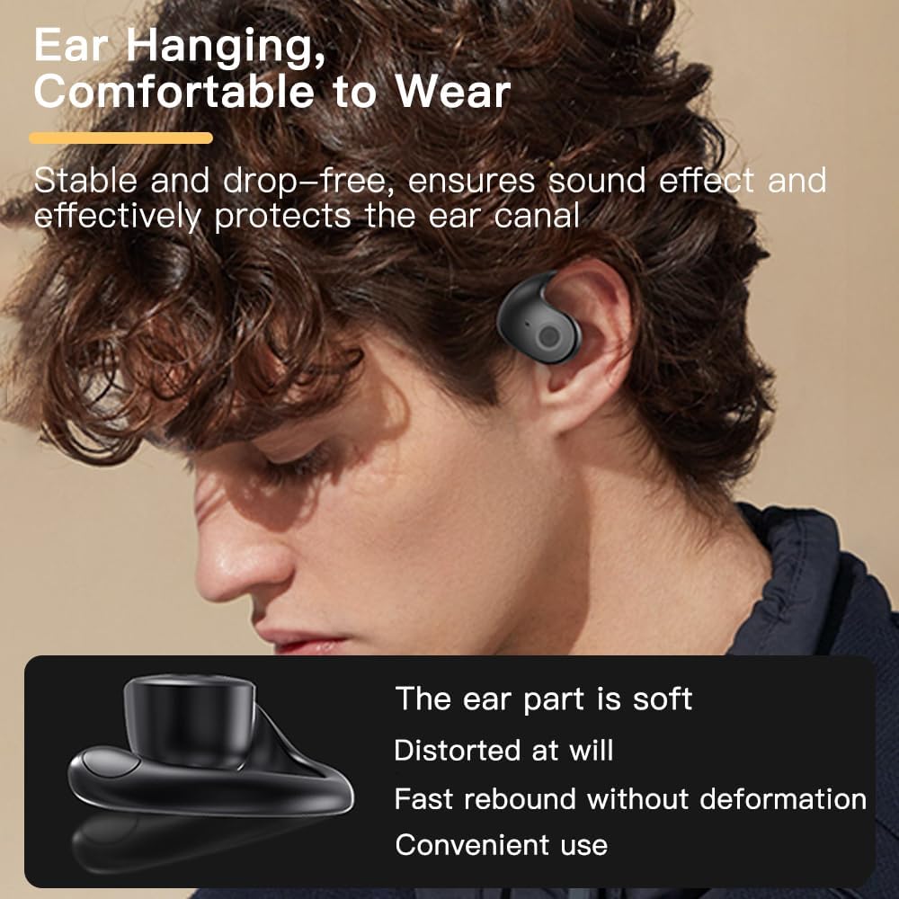 GMABCD JM13 Ows Hanging Earphones 5.4 Bluetooth , Air Conduction Wireless Bluetooth Earphone, Bluetooth BT 5.4 Low Latency, Open Ear Headphones IPX5 Waterproof and Noise Reducing Touch Sports Earphones