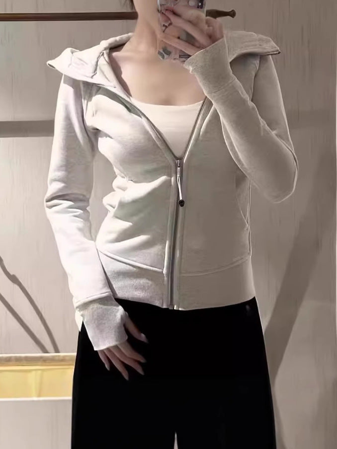 Lulu Same Style Scuba Women's Zipper Hooded Sweatshirt Autumn Winter Women's Outdoor Casual Warm Top Sports Jacket