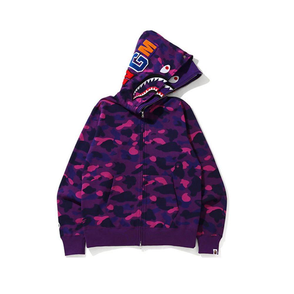 Baby Apee Shark Camouflage Hooded Cardigan Zipper Fashion Brand Comfortable Men's Women's Pullover Coat