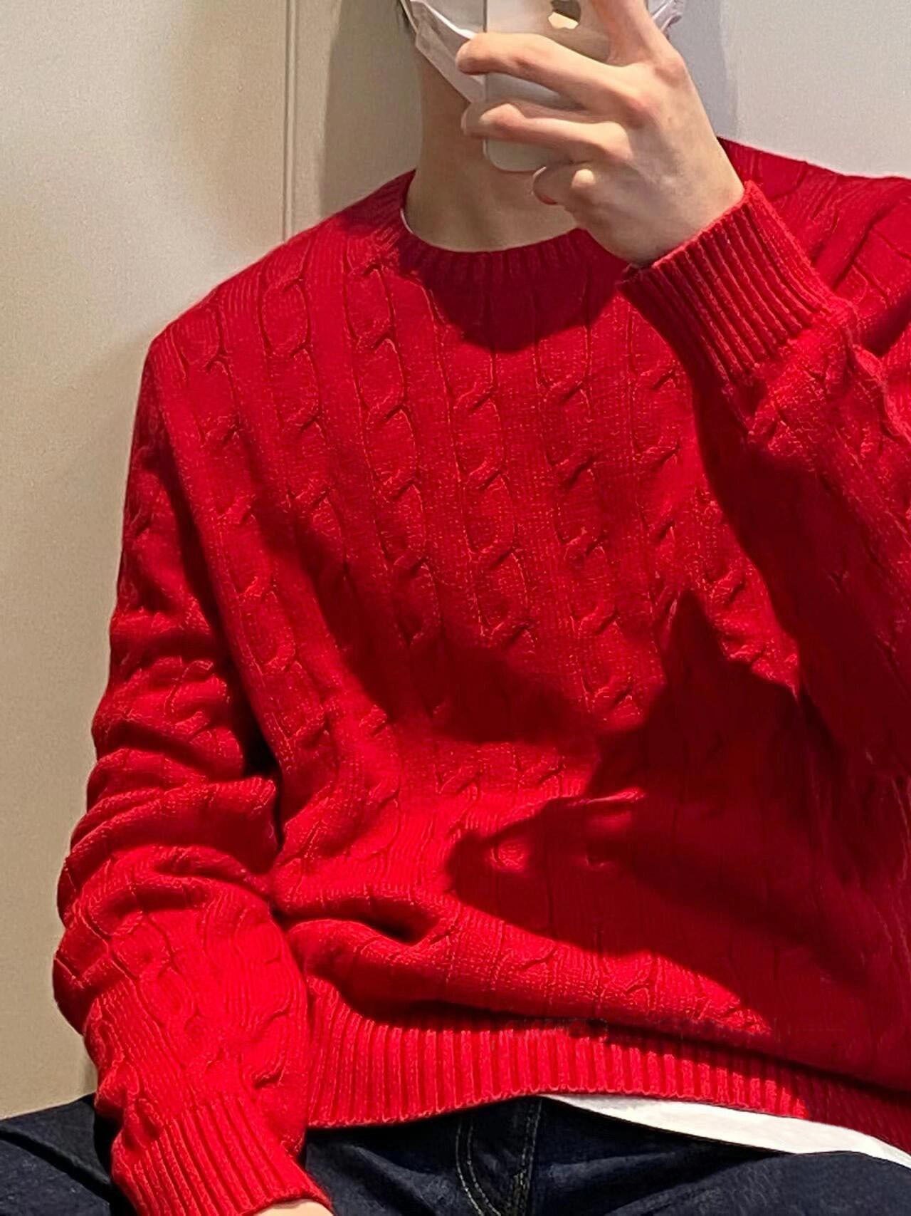 RL Sweater Women Embroidered Round Neck Knitwear Men Autumn Winter Warm Cable Couple