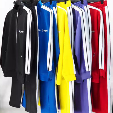 24SS Retro Trend Angel Color Block Embroidered Casual Jacket Top Jacket Set Long Pants Sweatshirt Trend