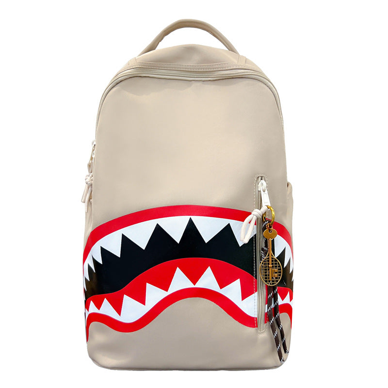 New Fashion Shark Backpack for Students, Large Capacity Outdoor Waterproof Lightweight Trendy Men's Backpack