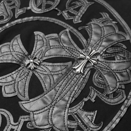 2025 New CHRM Heart Cross Sanskrit Patch Print Embroidery Loose Short Sleeve for Men and Women