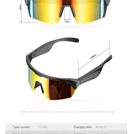 Outdoor Sports Sunglasses Smart Glasses Fashionable Cycling Bluetooth Glasses for Listening to Music and Calling Unisex