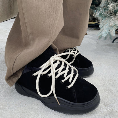 Men's Shoes 2025 Winter New Trend Retro Casual Versatile Thick-Soled Sports Loafers Warm