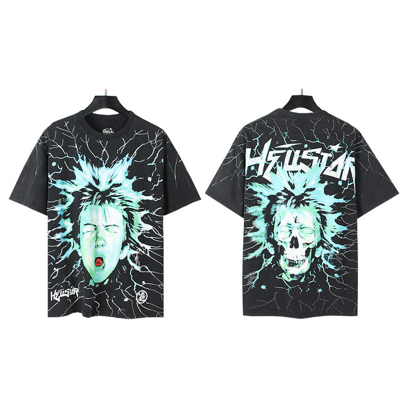 [2]2025 Summer New American Fashion Brand Male and Female Couples Wear plus Size Loose Pullover Short Sleeve T-shirt Youth Tee