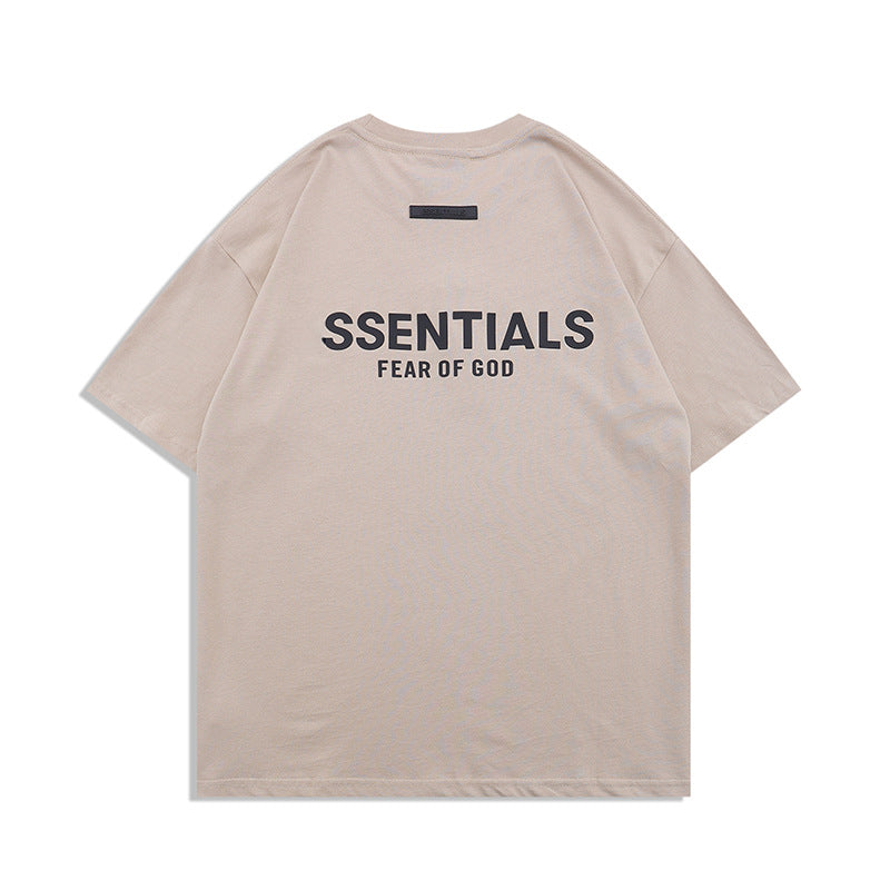 FAG2025 New Double Line Chest Silicone Letter GAD Trendy Loose High Street Short Sleeve T-Shirt for Men