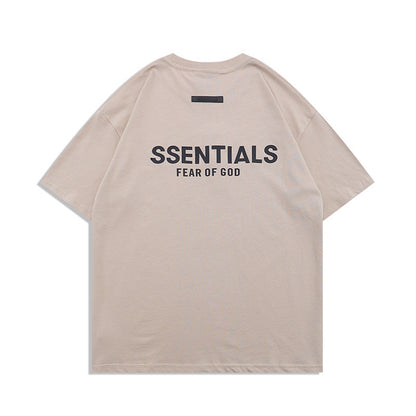 FAG2025 New Double Line Chest Silicone Letter GAD Trendy Loose High Street Short Sleeve T-Shirt for Men