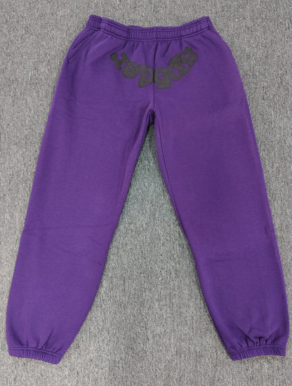 [Fleece Lined]Young Thug American Style Brand Sp5DER 555555 Spider Web Foam Print Casual Unisex Sweatpants