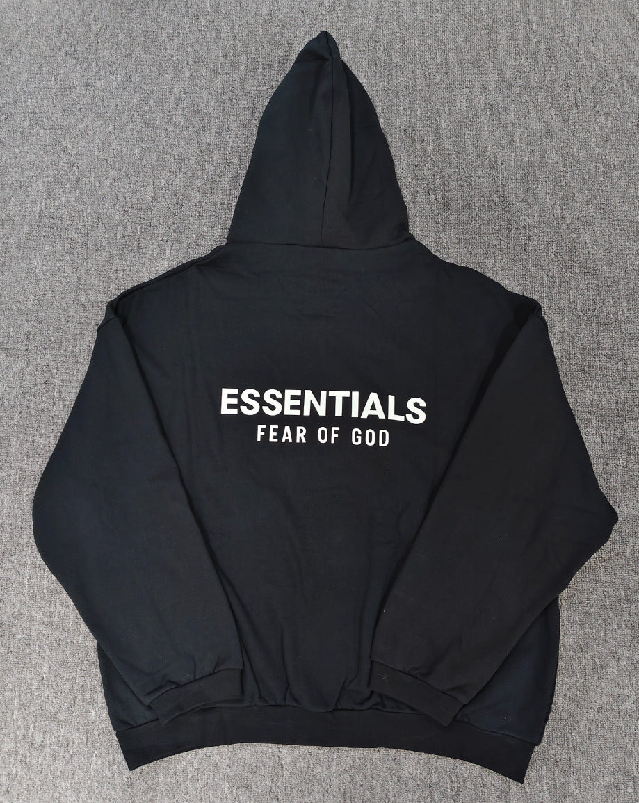 FOG Double-Line Classic Hoodie with Front 3D Letters Loose Fit Unisex Essentials Sweatshirt