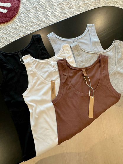 Ski **Kardashian Cotton Rib European and American 2025 Women's Spring Sports Vest Sleeveless Slim Modal