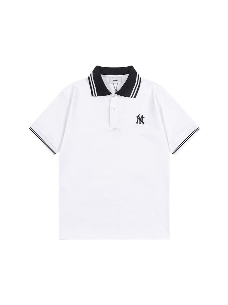 MIB Chest Embroidery LA Los Angeles Dodgers NY New York Yankees Double Yarn Pure Cotton Minimalist Polo Shirt