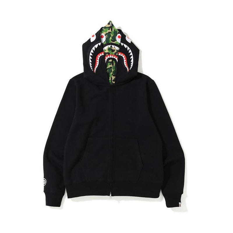 Baby Apee Shark Camouflage Hooded Cardigan Zipper Fashion Brand Comfortable Men's Women's Pullover Coat