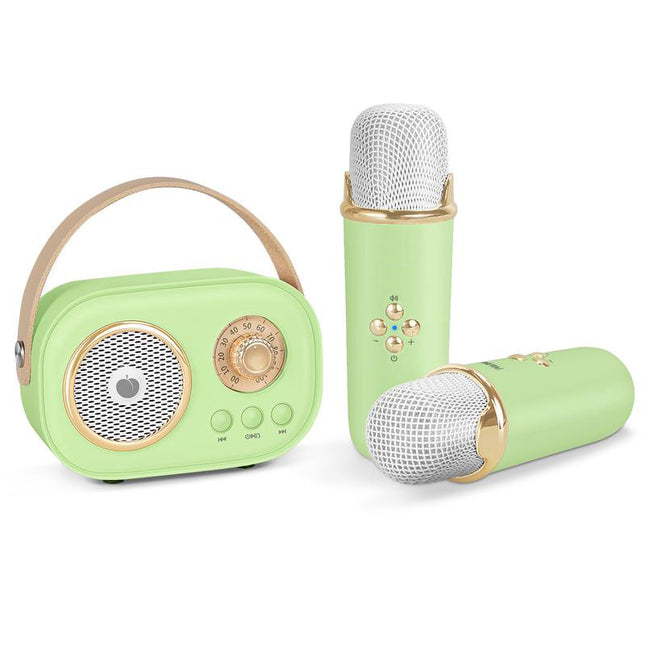 GMABCD Mini Karaoke Machine PortableBluetooth Speaker with Wireless Microphone 6Sound Modes for Kids Home Party Birthday Giftsfor Girls Boys
