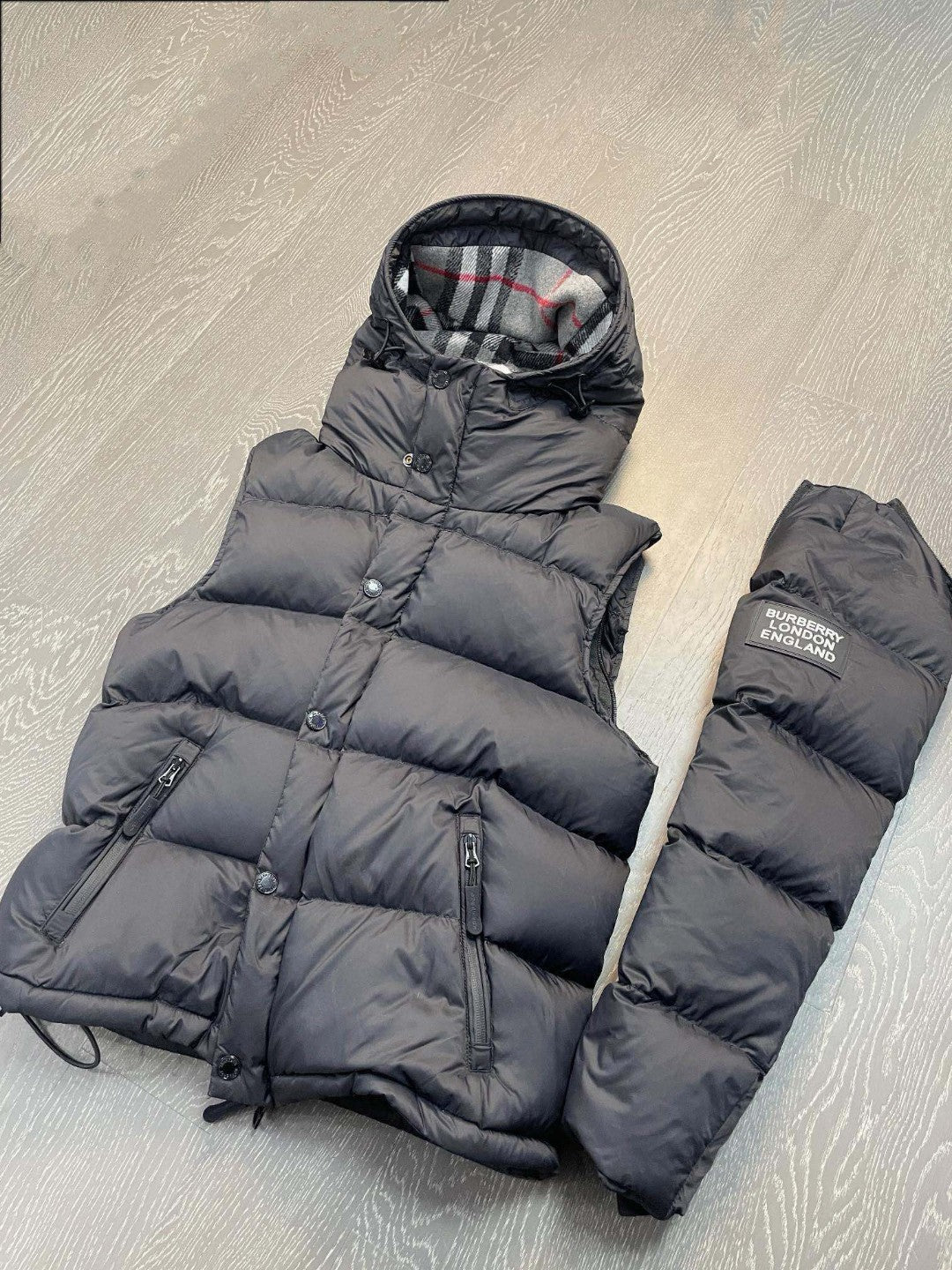 B Brand Sleeveless Couple Style Down Jacket Detachable Sleeves Hooded Down Jacket
