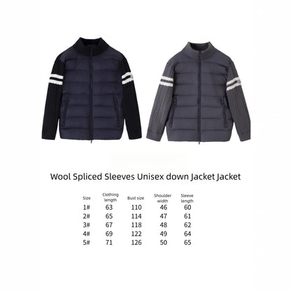 GMabcd 2026 Autumn Winter New Product Mouth Cover Wool Spliced Sleeves Unisex Down Jacket Coat