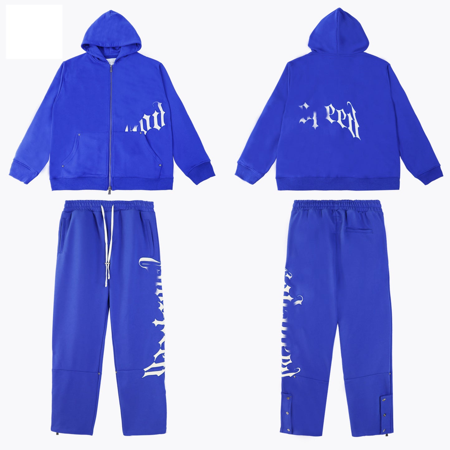 GMabcd Casual Set God-peed Patch Letter Cardigan Hoodie High Street Men's Casual Sweatshirt Sweatpants