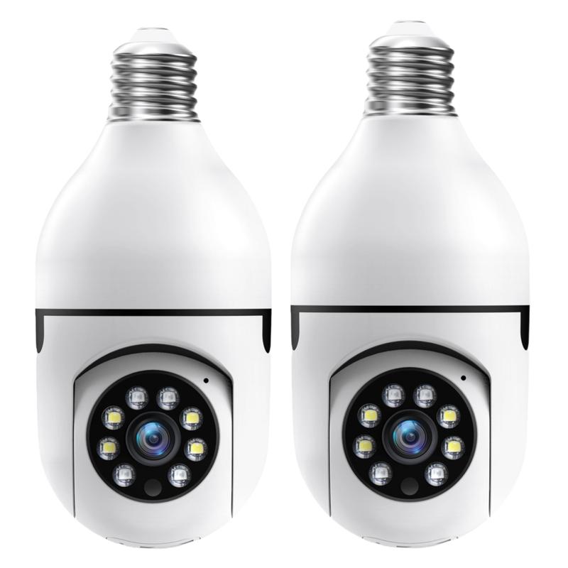 Light Bulb Security Camera with 3MP HD, Infrared Night Vision, Pan/Tilt, 2-Way Audio, Human Detection & Alexa Compatibility