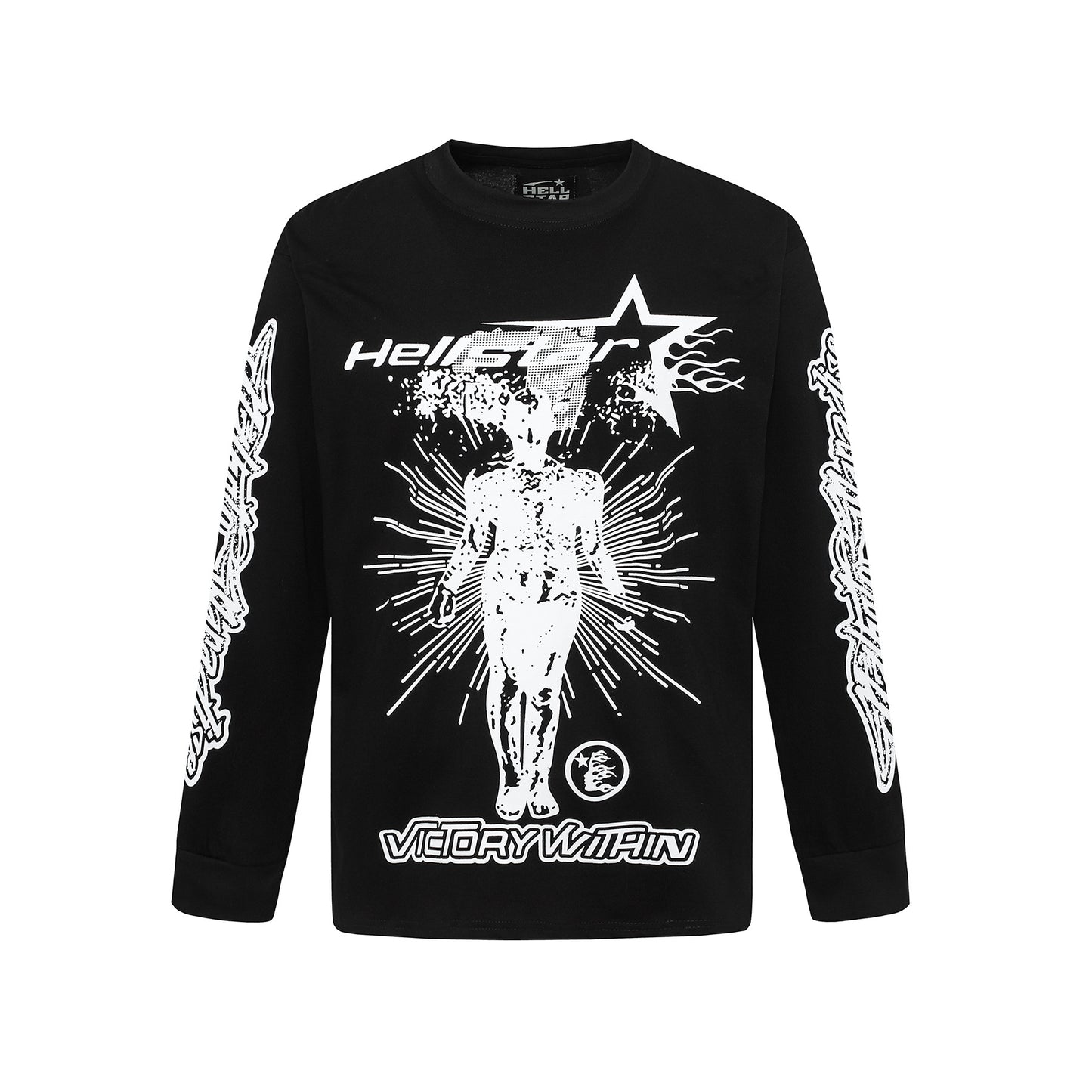 HS American Style Oversized Long Sleeve T-Shirt Autumn Base Shirt Men's Pullover Shirt