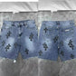 24ss Ch Heavy Industry Cross Patch Denim Shorts Couple Shorts