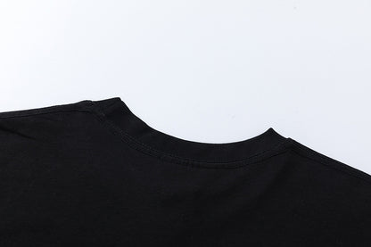FQG Wheat Ear Short Sleeve 2025 Summer New European and American Trendy Brand Men's Plus Size Loose T-Shirt